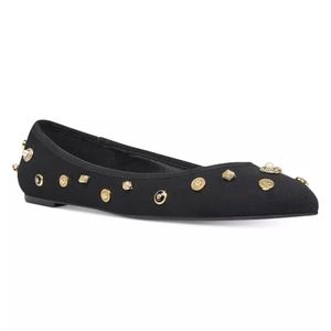 Nine West Morton Embellished Black Flats size 7.5